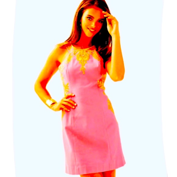 NWT Lilly Pulitzer Tina Stretch Shift in hot pink - Picture 2 of 12